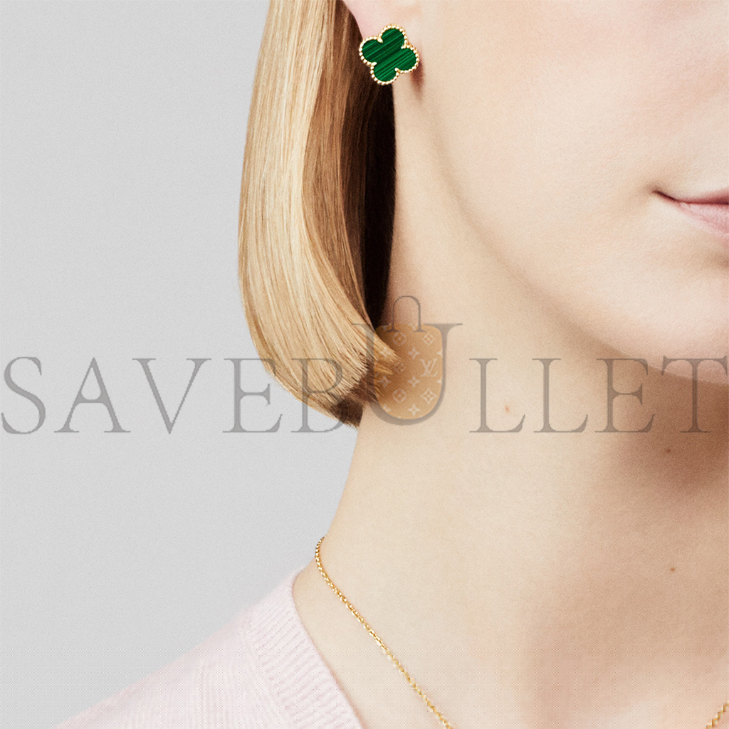 V*N CL*F arpels vintage alhambra earrings - yellow gold, malachite vcaro3ql00